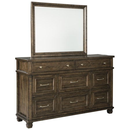 Dresser and Mirror Set