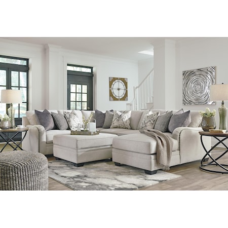 4 PC Sectional and Ottoman Set