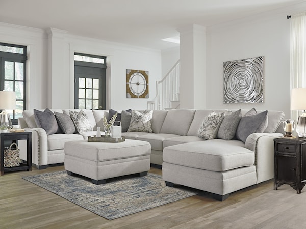 5 PC Sectional and Ottoman Set