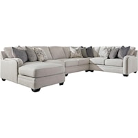 Casual 5-Piece Sectional with Left Chaise