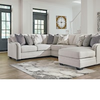 Casual 4-Piece Sectional with Right Chaise