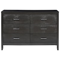 Contemporary 6-Drawer Dresser with Felt-Lined Drawer