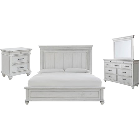 Queen Bed Dresser Mirror and 1 Nightstand