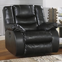 Contemporary Power Rocker Recliner with Pillow Arms