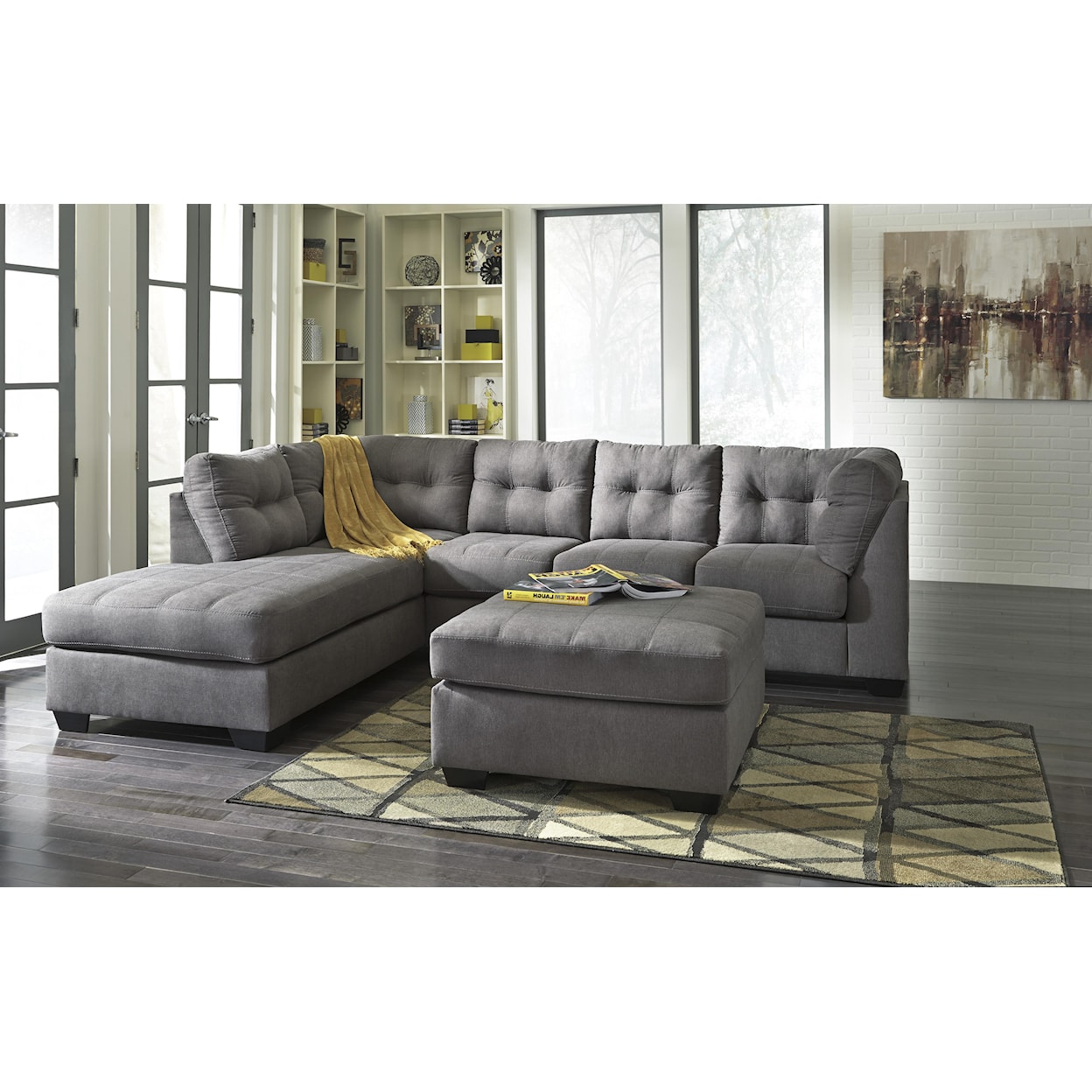 Benchcraft Maier - Charcoal 2-Piece Sectional with Left Chaise