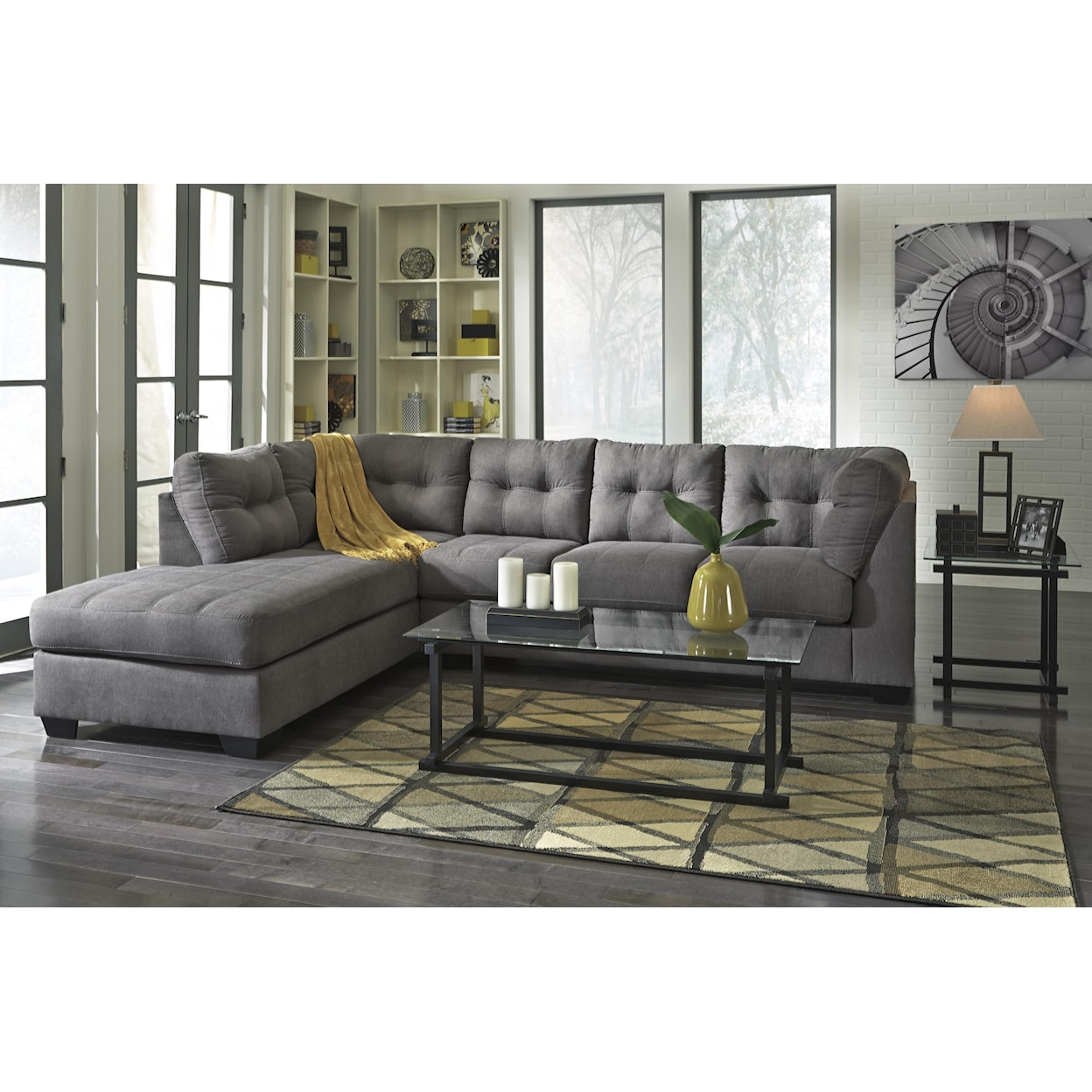 Benchcraft Maier - Charcoal 2-Piece Sectional with Left Chaise