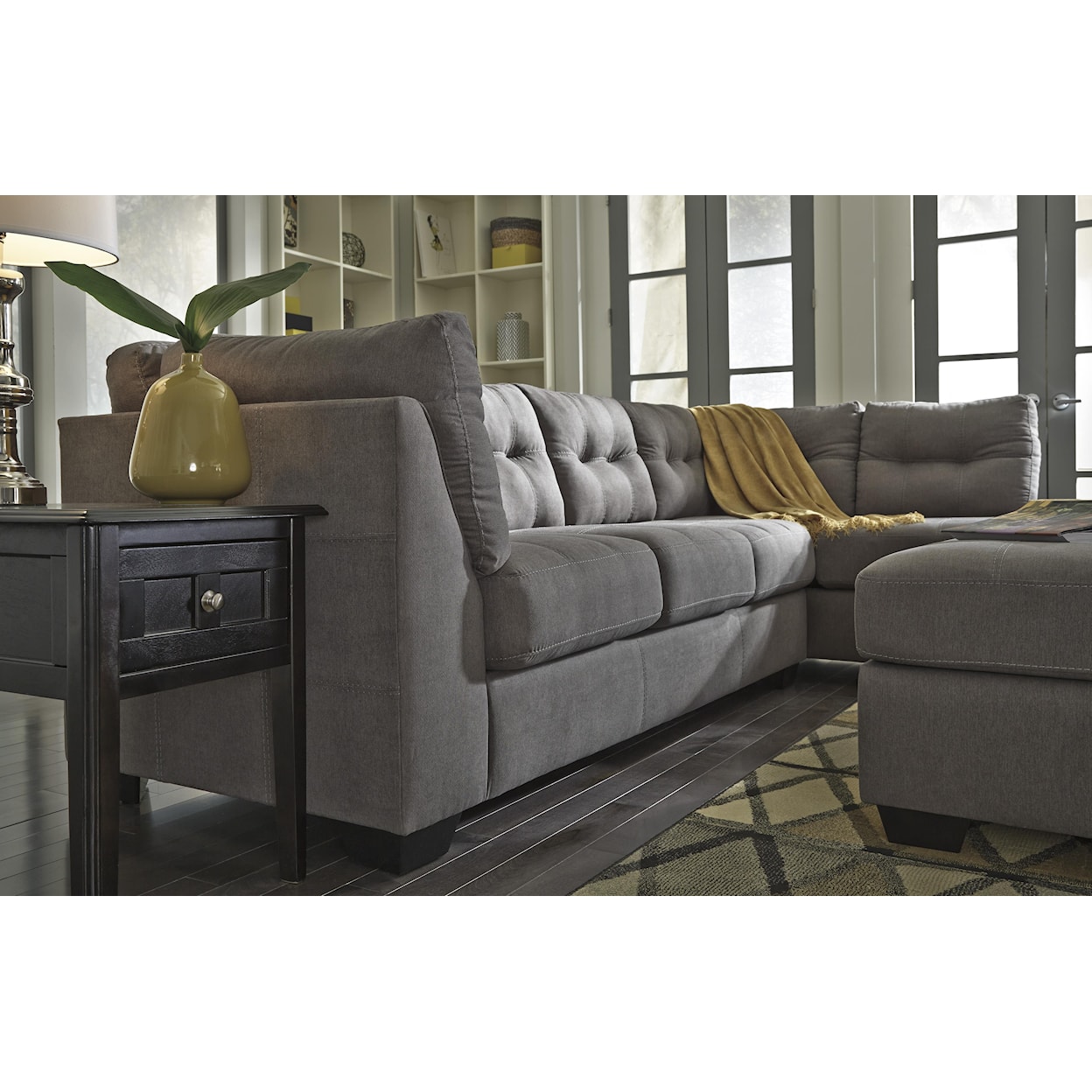 Benchcraft Maier - Charcoal 2-Piece Sectional with Right Chaise