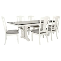 7-Piece Dining Set with Upholstered Chairs