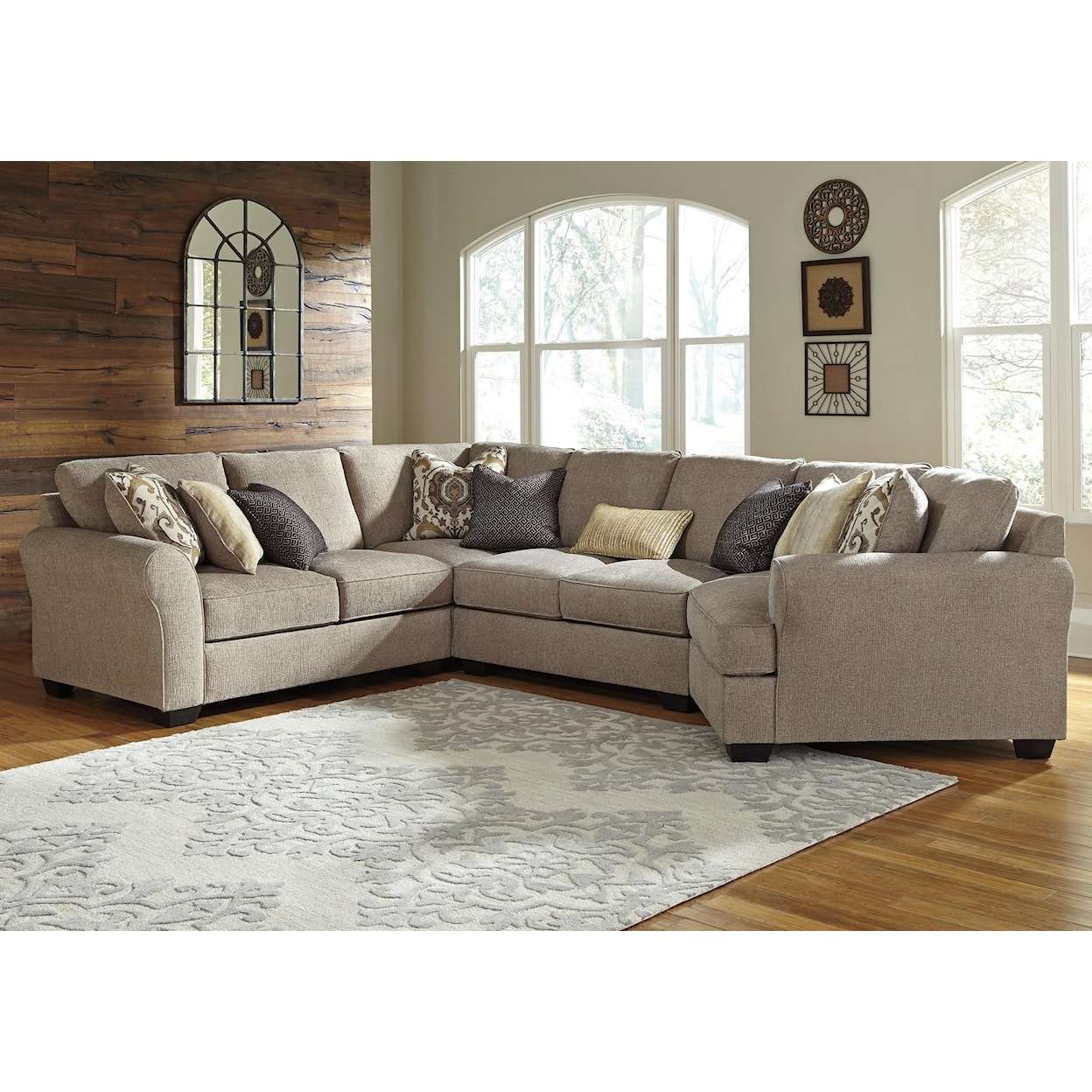 Benchcraft Pantomine 4-Piece Sectional with Cuddler