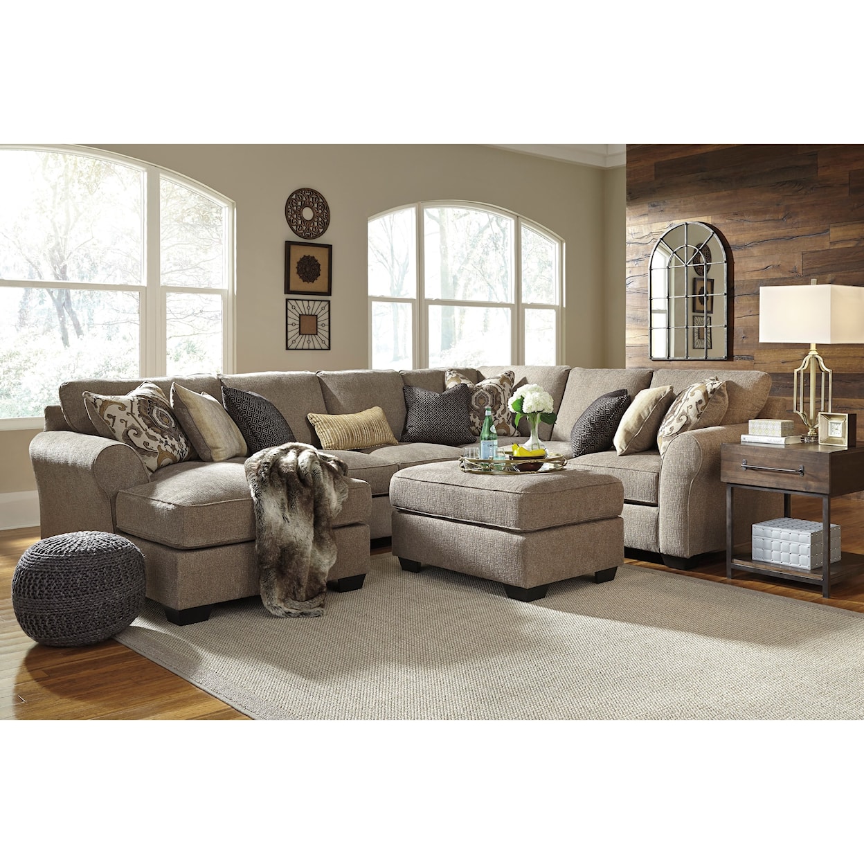 Ashley Pantomine 4-Piece Sectional with Ottoman
