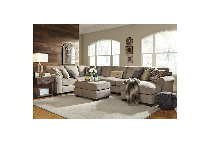 Pantomine 4-Piece Sectional with Ottoman by Benchcraft at Sam's Appliance & Furniture