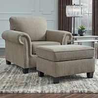 Transitional Chair and Ottoman