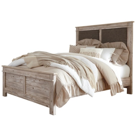 Queen Upholstered Panel Bed