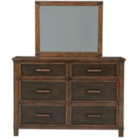 Two-Tone Mango Veneer Dresser & Bedroom Mirror