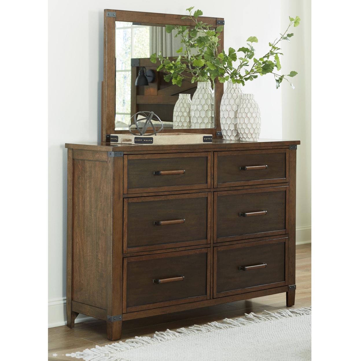 Benchcraft by Ashley Wyattfield Dresser & Bedroom Mirror