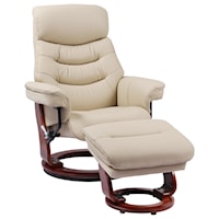 Reclining Chair and Ottoman and Adjustable Hidden Headrest