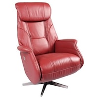 Contemporary European Style Power Reclining Chair with Metal Base
