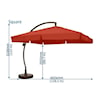 Sun Garden Cantilever Umbrellas 10.5' Square - No Valance Easy Sun 320 Umbre