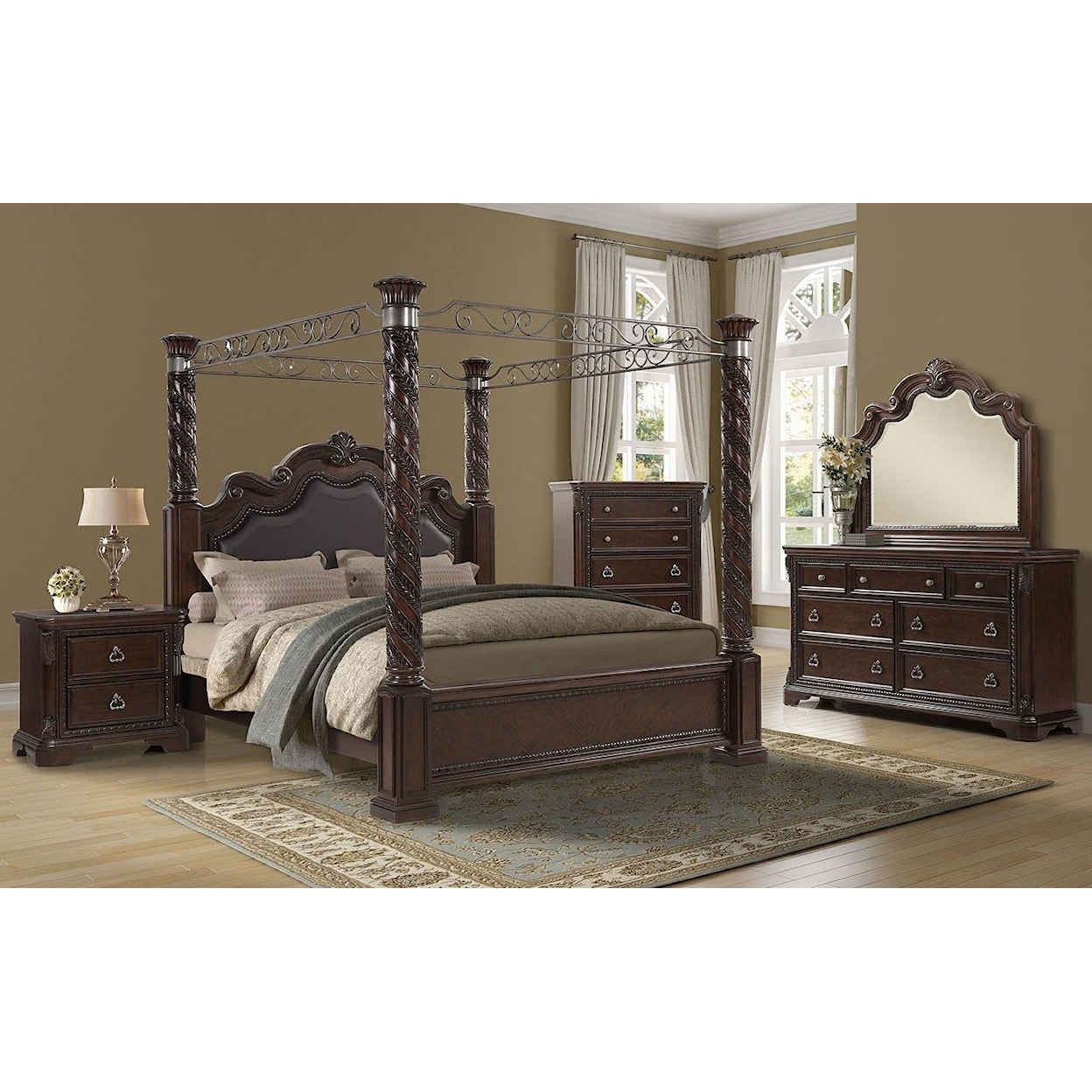 Bernards Coventry Queen Canopy Bed