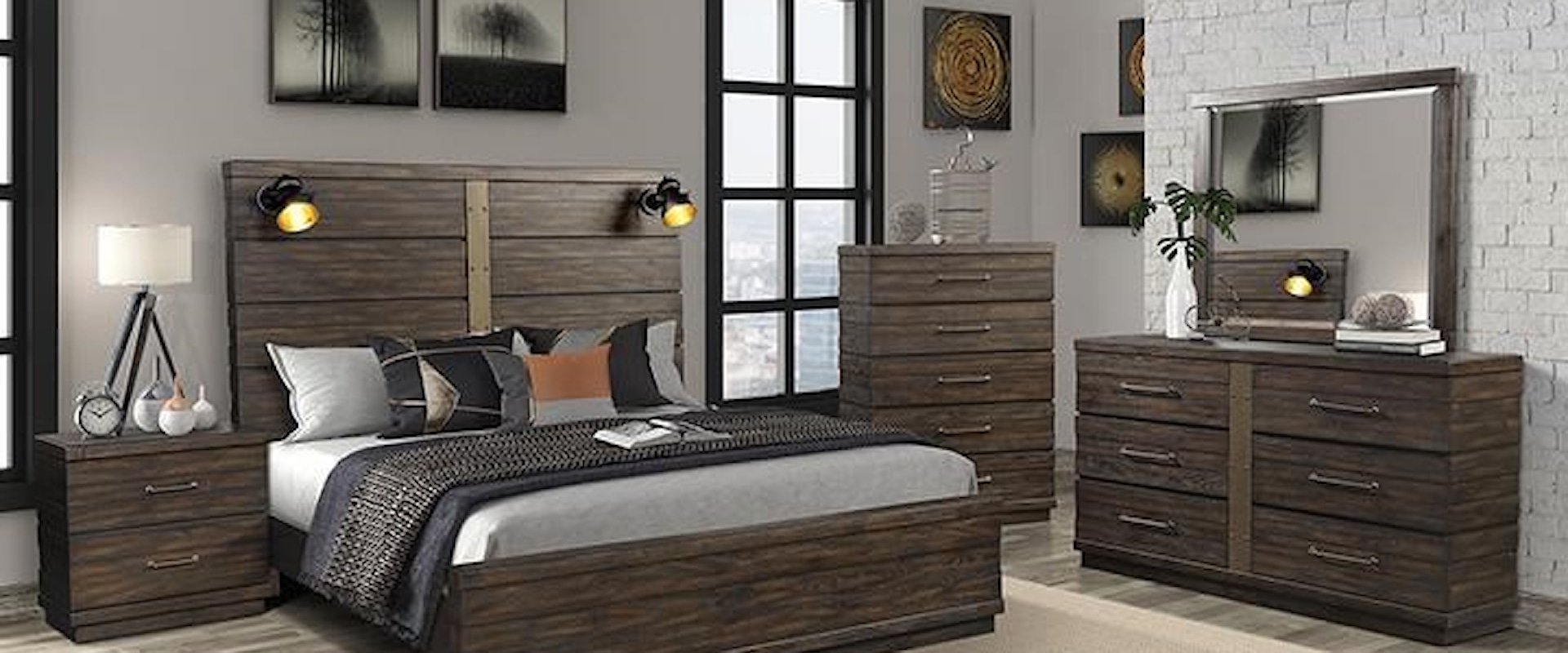 3-Piece Queen Bedroom Group w/ Bed, Dresser and Mirror