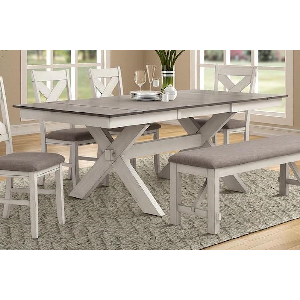 Bernards Homestead Dining Table with End Leaves