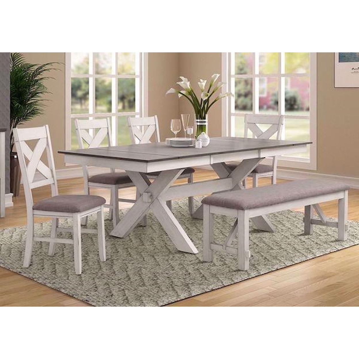 Bernards Homestead Dining Table with End Leaves