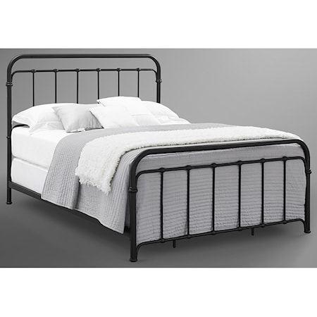 Queen Metal Bed in Rustic Black Finish