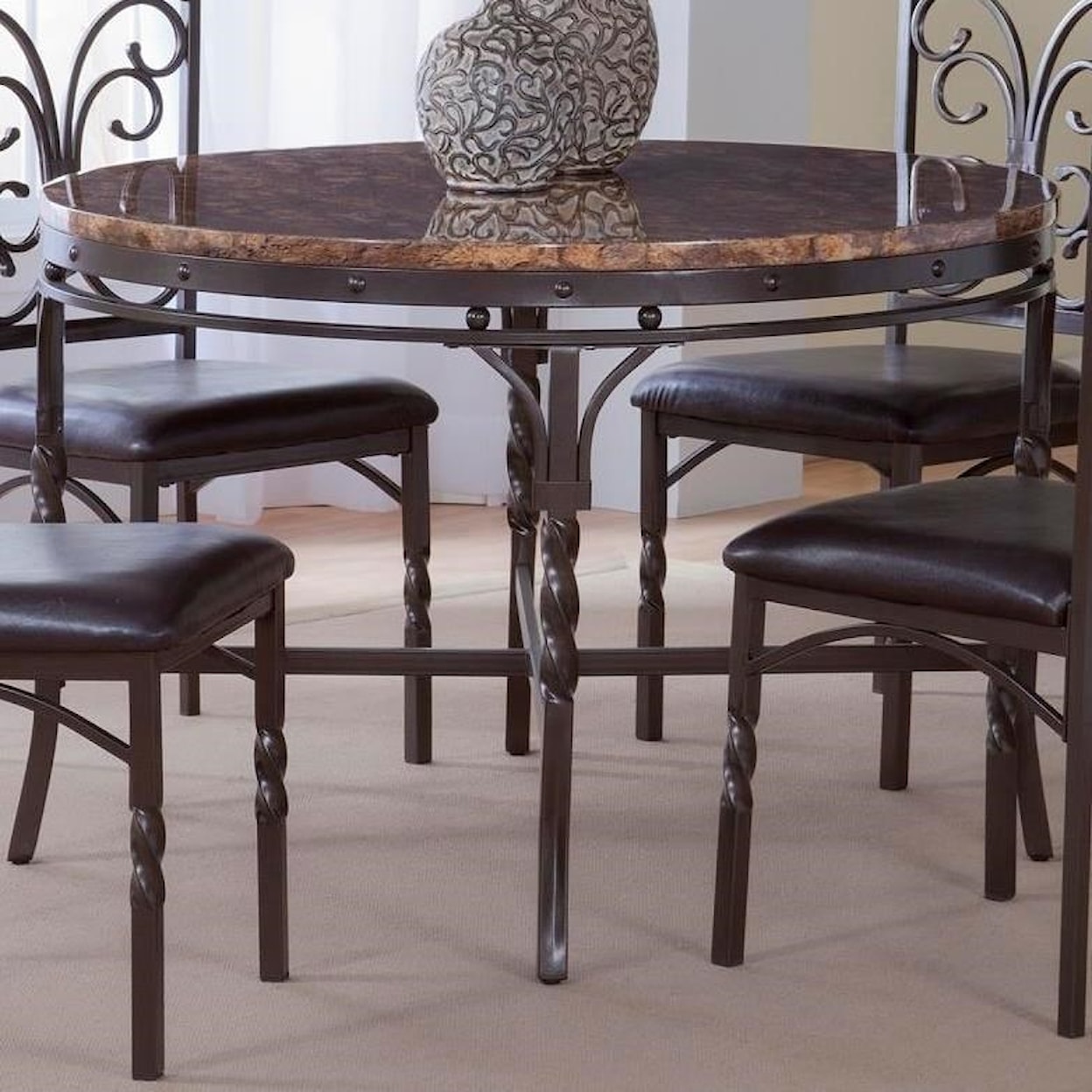 Bernards Tuscan Faux Marble Dinette Table
