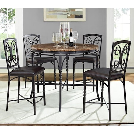 5-Piece Round Counter Table Set