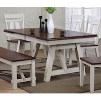 Refectory Rectangular Dining Table w/ Self-Storing Leaves