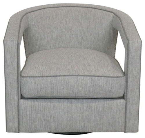 Contemporary Swivel Chair with Nailheads