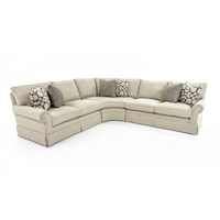 Customizable Four Piece Sectional Sofa with Rolled Arms