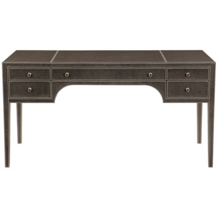 5 Drawer Leather Wrapped Desk
