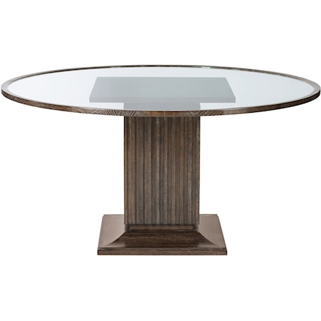 60" Glass Top Round Dining Table