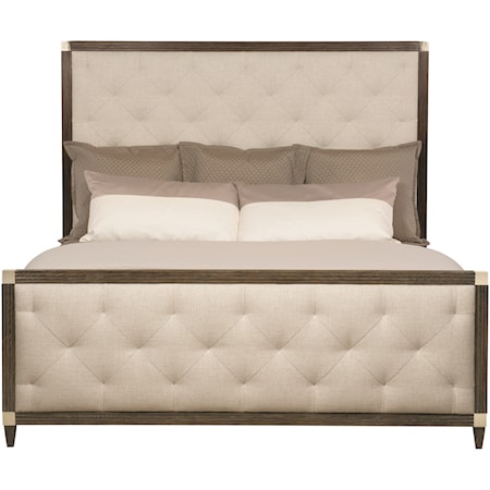 King Panel Bed with Buttonless Tufting