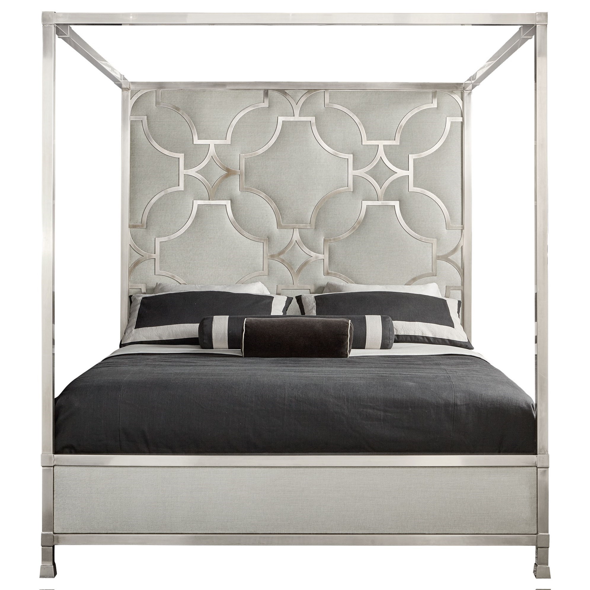 Upholstered Metal Canopy Bed