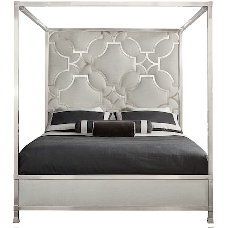 Upholstered Metal Canopy Bed