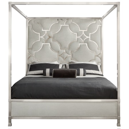 Upholstered Metal Canopy Bed