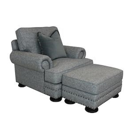 Upholstered Chair and Ottoman