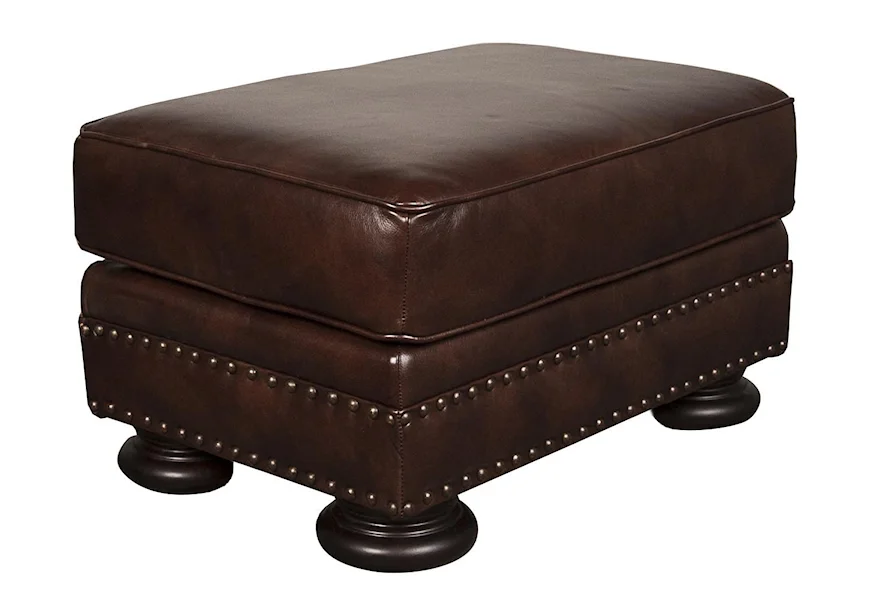 Foster  Foster 100% Leather Ottoman by Bernhardt at Morris Home