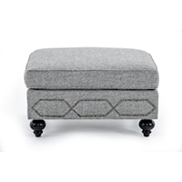 Ottoman with Transitional Nailhead Pattern