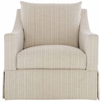 Contemporary Upholstered Swivel Chair with Feather Down Loose Pillows