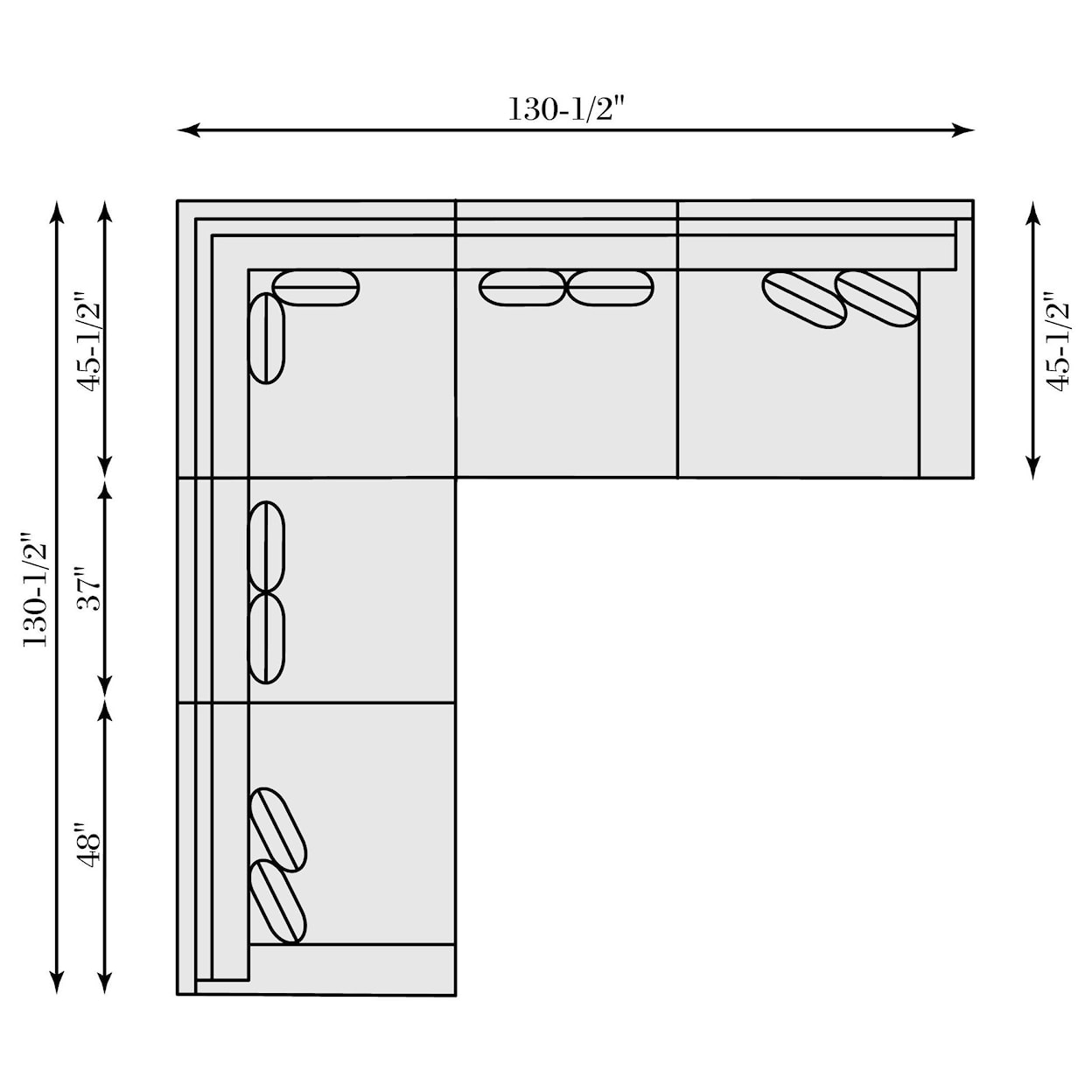 Bernhardt Grandview 5 Piece Traditional Sectional