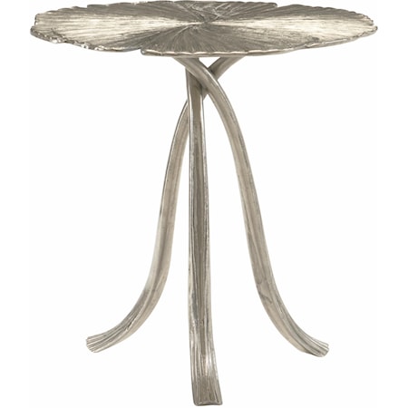 Round Ginko Leaf Metal End Table