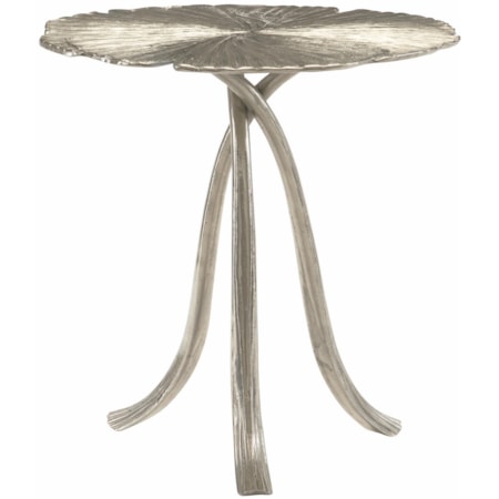 Round Ginko Leaf Metal End Table