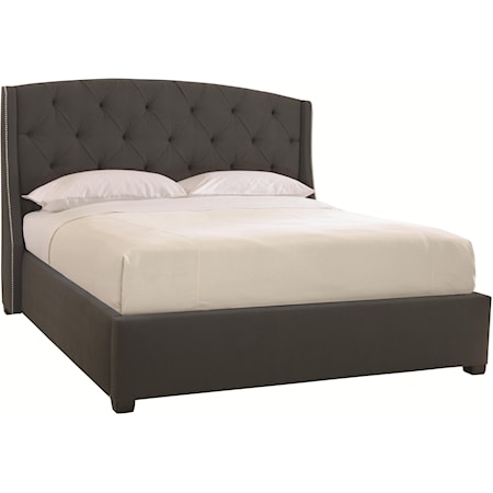 Queen Jordan Button-Tufted Wing Bed