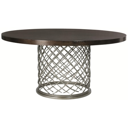 Hallam Metal Table with Wood Top (60")