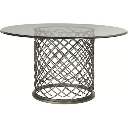 Hallam Metal Table with Glass Top (54")