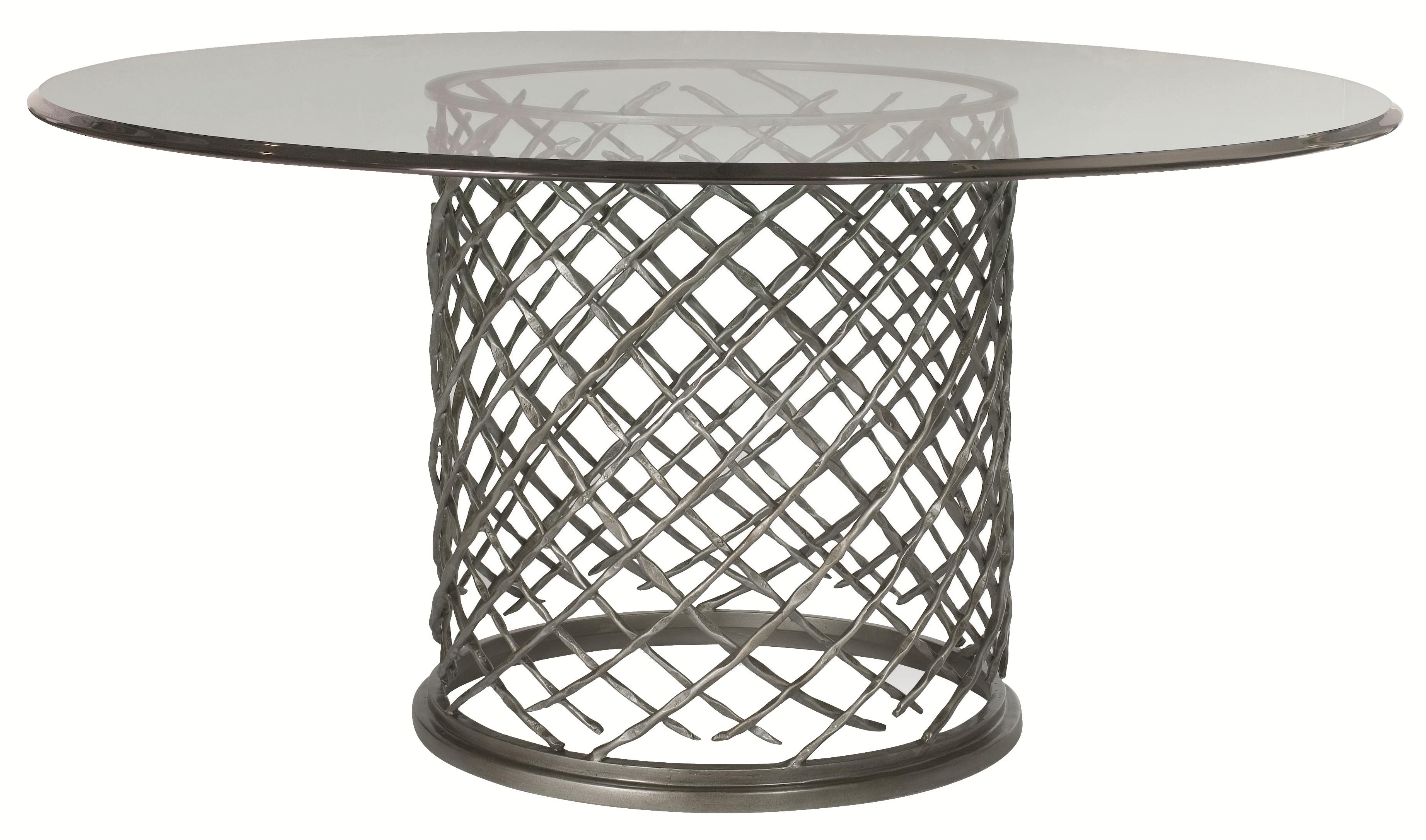 Hallam Metal Table with Glass Top (60")