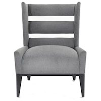 Transitional Upholstered Chair with Ladder Back